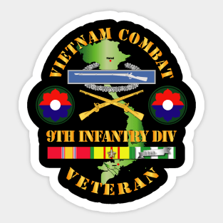 Vietnam Combat Infantry Veteran w 9th Inf Div SSI V1 Sticker